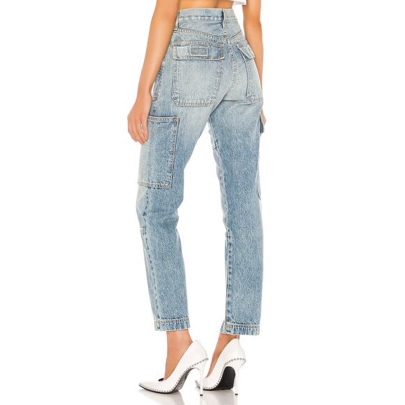 SLVRLAKE Savior Cargo High-Rise Straight Jeans Salt Flats Blue 24 NWOT - Picture 2 of 12